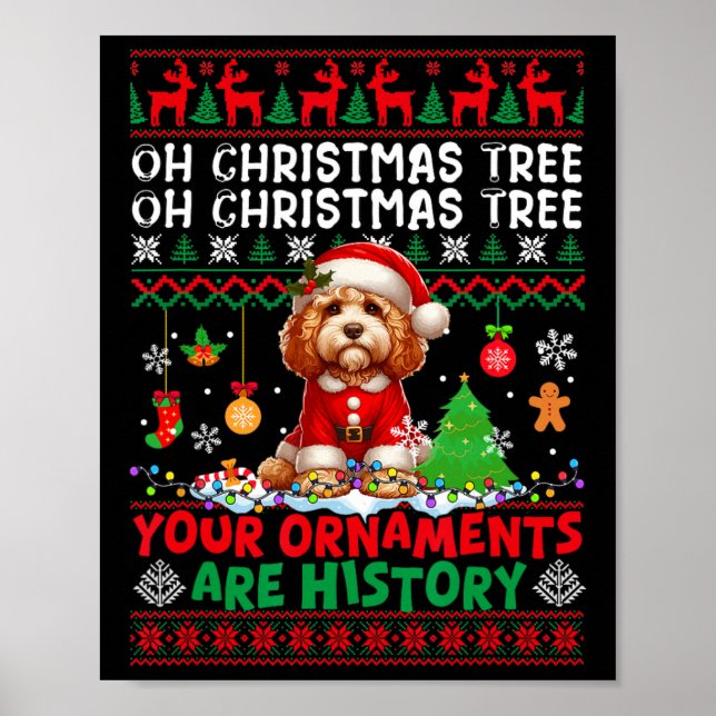 Affiche Les ornements d'arbre de Noël sont histoire Sweate (Devant)