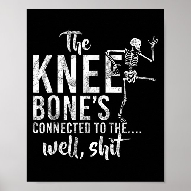 Affiche Les Os Du Genou Se Connectent Au Mème Du Squelette (Devant)