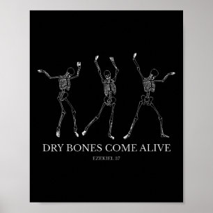 Affiche Les os Sèches Vivants Funky Skeleton Danser Hallow