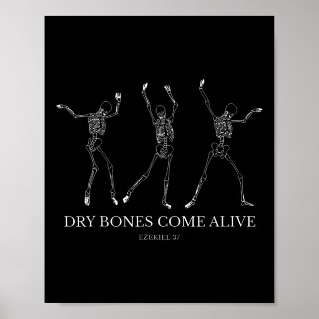 Affiche Les os Sèches Vivants Funky Skeleton Danser Hallow (Devant)