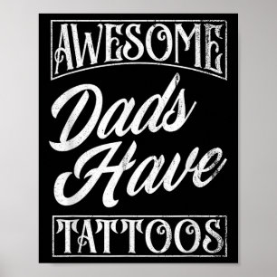 Affiche Les papas géniaux ont tatouages tatouage papa drôl