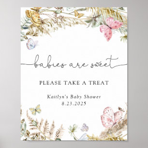 Affiche Les papillons Boho Les bébés sont doux Prenez un t