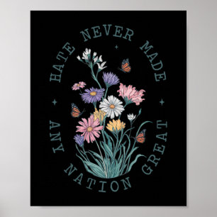 Affiche Les papillons floraux anti-Trump Président démocra