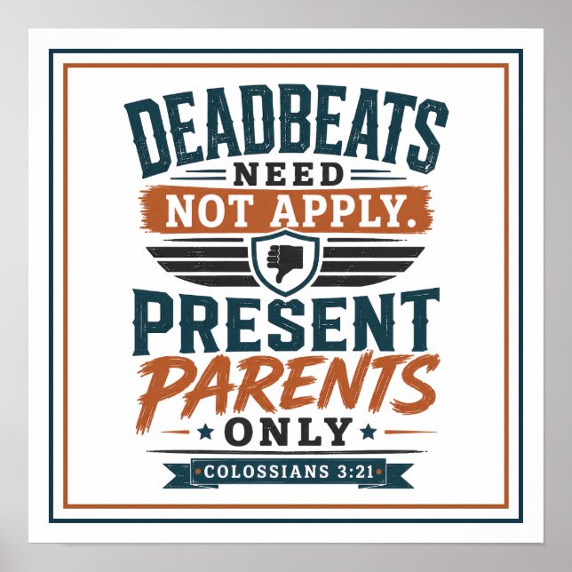 Affiche Les Parents Absents Ne Sont Pas Acceptés, Uniqueme (Devant)