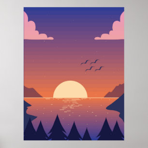 Affiche Les paysages forestiers
