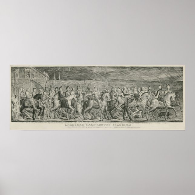 Affiche Les pèlerins de Canterbury par William Blake (Devant)
