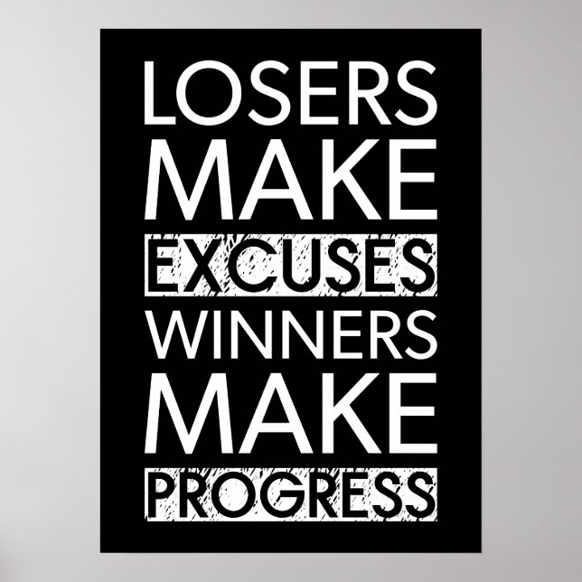 Affiche Les Perdants Font Des Excuses - Gym, Hustle, Succè (Devant)