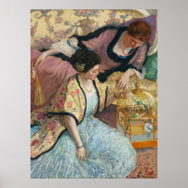 Affiche Les perroquets par Frederick Carl Frieseke (Devant)
