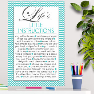 Affiche Les petites instructions de la vie Aqua Blue