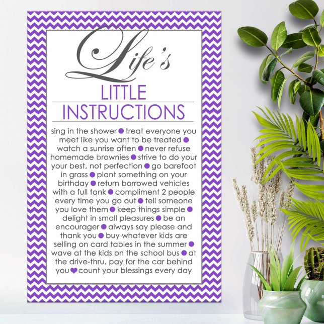 Affiche Les Petites Instructions de la Vie Violet (Créateur téléchargé)