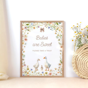 Affiche Les petits bébés d'oie sont doux Prenez un soin