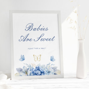 Affiche Les Petits Bébés Papillons Sont Baby shower Garçon