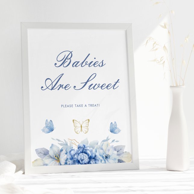 Affiche Les Petits Bébés Papillons Sont Baby shower Garçon (Créateur téléchargé)