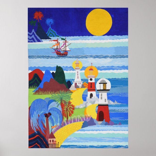 Affiche Les phares et le bateau de Leo (Devant)