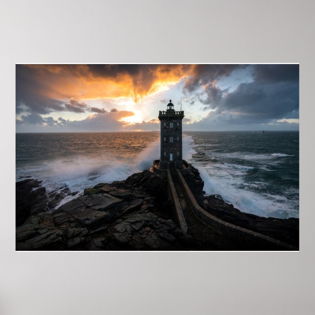 Affiche Les phares | Le Conquet Le Phare Kermorvan (Devant)