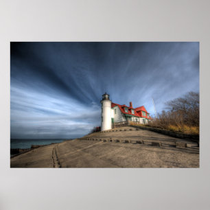 Affiche Les phares   Point Betsie Lake Michigan