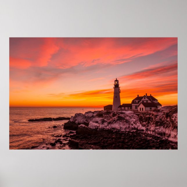 Affiche Les phares | Portland Head Cape Elizabeth Maine (Devant)