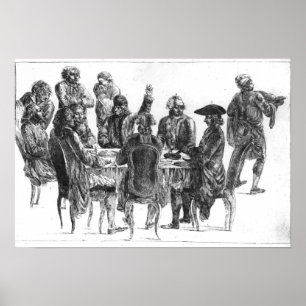Affiche Les philosophes au dîner, c.1750
