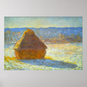 Affiche Les piles de voitures en neige par Claude Monet