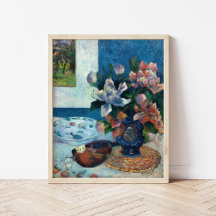 Affiche Les pivoines chinoises et mandoline   Paul Gauguin