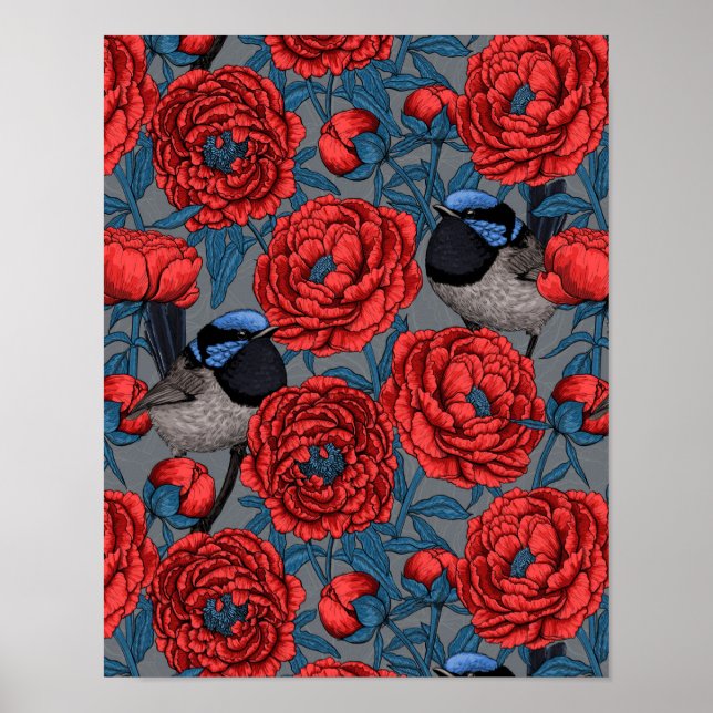 Affiche Les pivoines et les brunes (Devant)