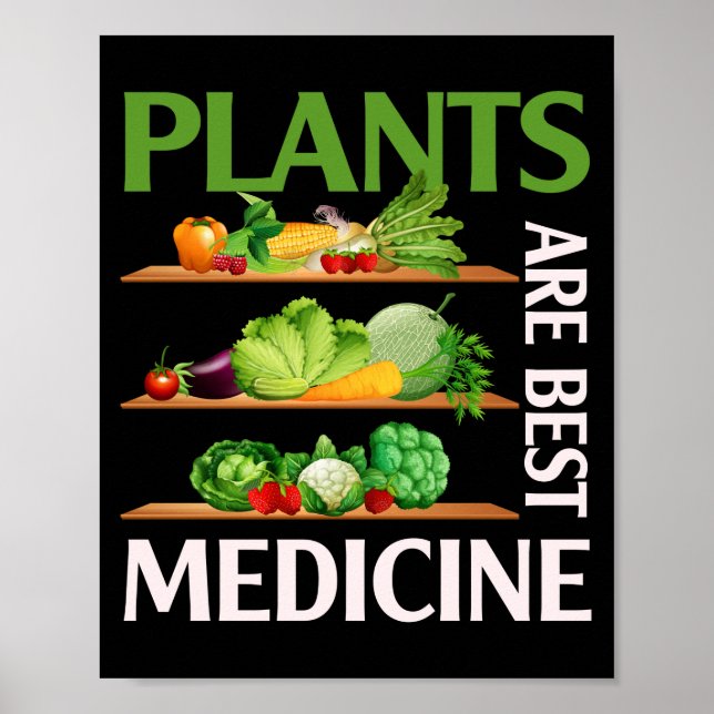 Affiche Les plantes sont Meilleur Médecine Vegan Plante al (Devant)