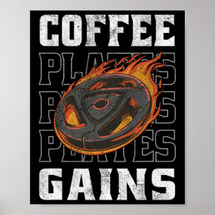 Affiche Les Plaques De Café Gagnent Gymnase Tenue D'Exerci
