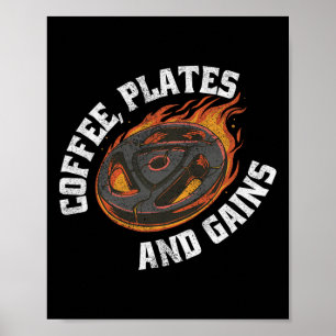 Affiche Les Plaques De Café Gagnent Gymnase Tenue D'Exerci