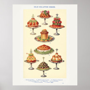 Affiche Les plats de collation froide de Mme Beeton Art  