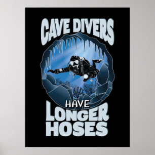 Affiche Les Plongeurs De Grotte Ont Des Tuyaux Plus Longs