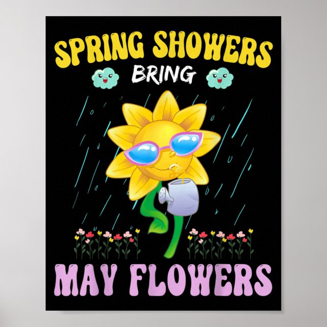 Affiche Les pluies de printemps apportent des fleurs de ma (Devant)