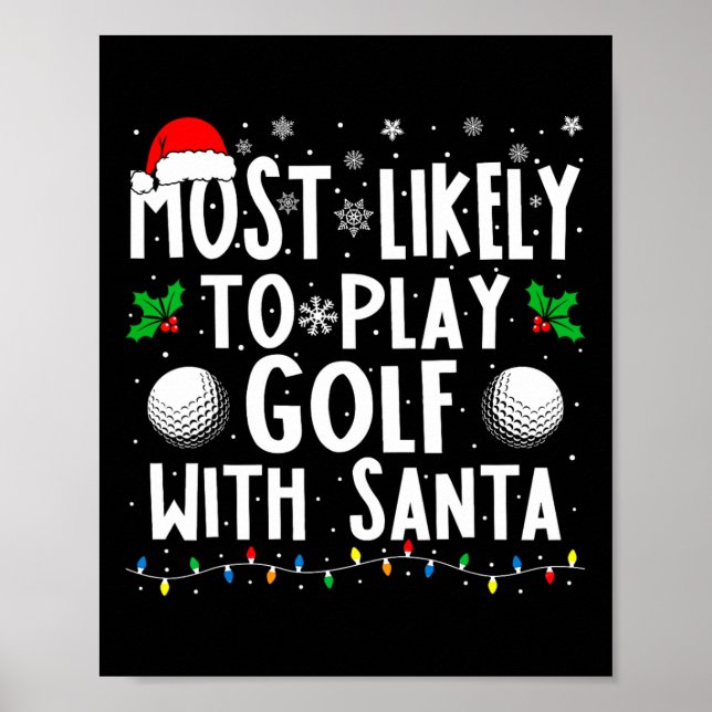 Affiche Les Plus Probables À Jouer Golf Avec Père Noël Fam (Devant)