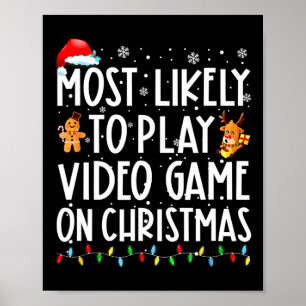 Affiche Les Plus Probables À Jouer Jeu Vidéo Sur Noël Père
