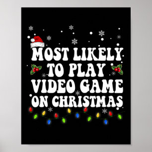 Affiche Les Plus Probables À Jouer Jeu Vidéo Sur Noël Père
