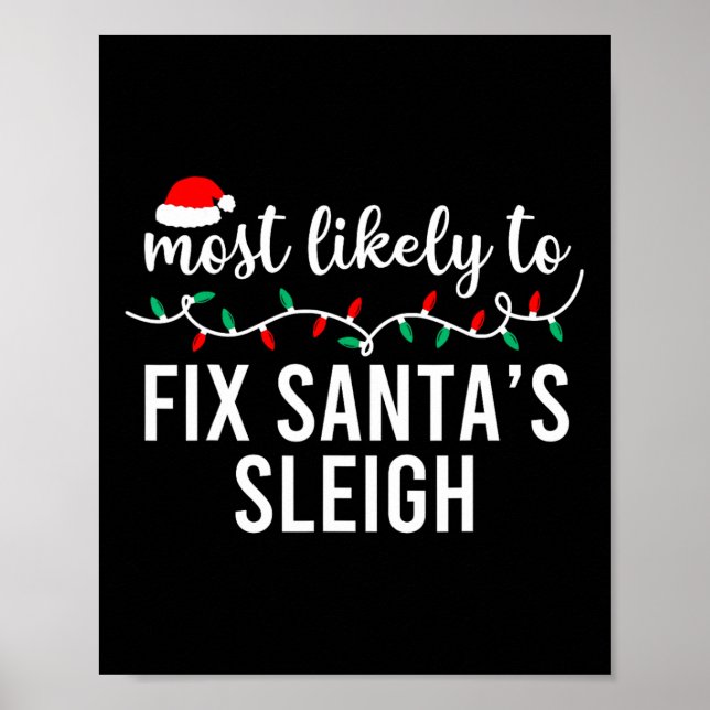 Affiche Les Plus Probables À Noël Chemise Correspondant Fa (Devant)