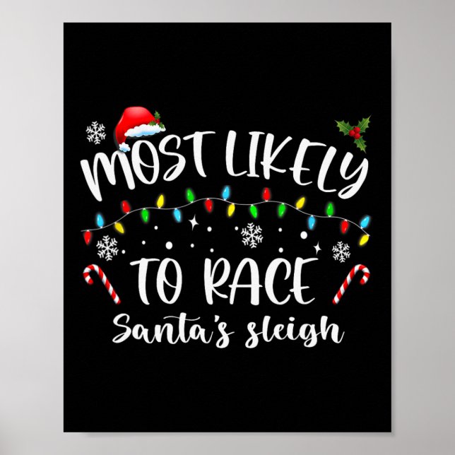 Affiche Les Plus Probables De Course Père Noël Sleigh Fami (Devant)