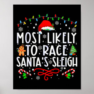 Affiche Les Plus Probables De Course Père Noël Sleigh Fami