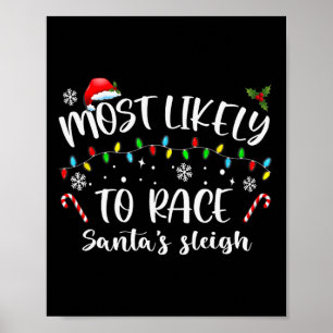 Affiche Les Plus Probables De Course Père Noël Sleigh Fami
