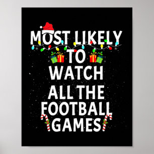 Affiche Les plus probables regarder le football Noël Noël 