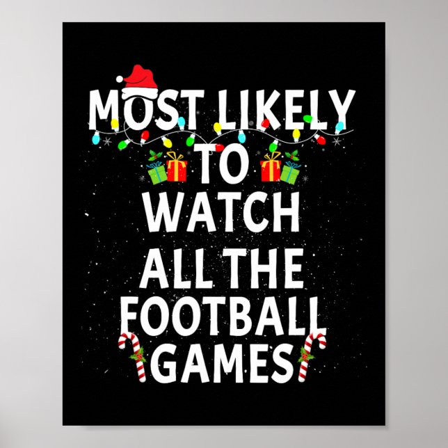 Affiche Les plus probables regarder le football Noël Noël  (Devant)