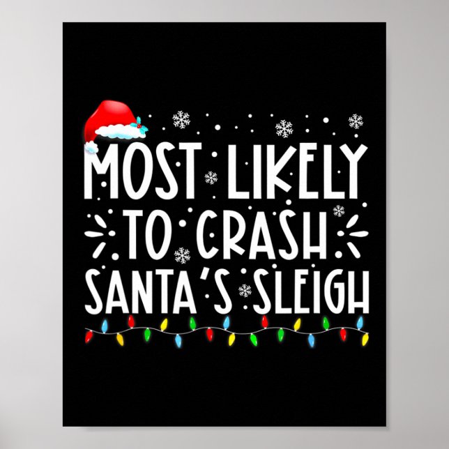 Affiche Les Plus Susceptibles De Crash Père Noël Sleigh Dr (Devant)