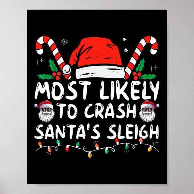 Affiche Les Plus Susceptibles D'Écraser Père Noël Sleigh C (Devant)