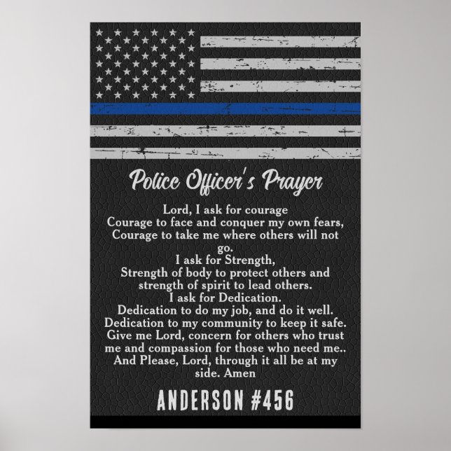 Affiche Les policiers prient Mince Ligne Bleue (Devant)