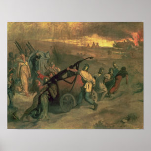 Affiche Les pompiers de village, 1857