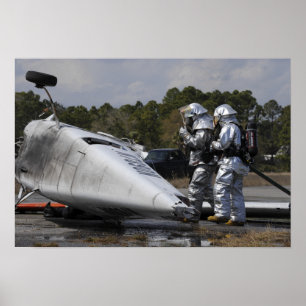 Affiche Les pompiers répondent sur place