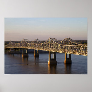 Affiche Les ponts Natchez-Vidalia enjambant la