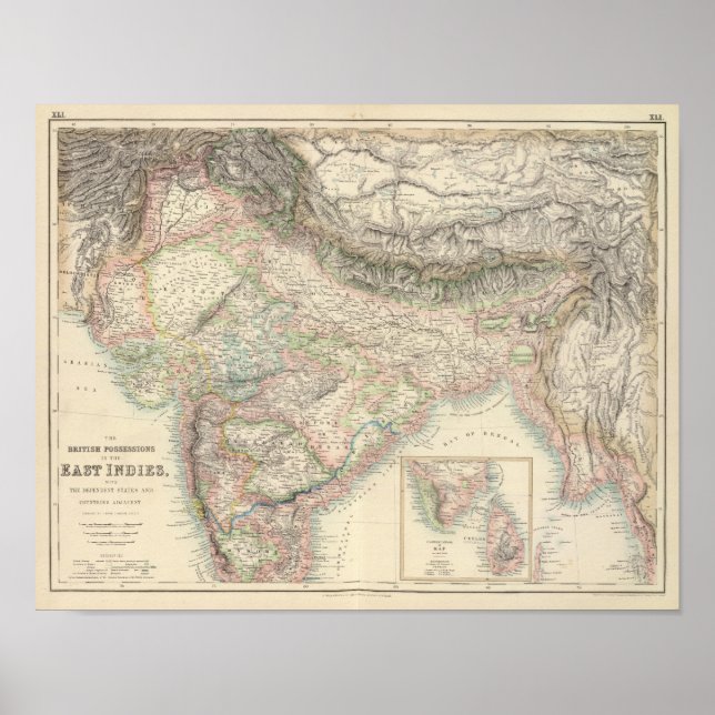 Affiche Les possessions britanniques aux Indes orientales (Devant)