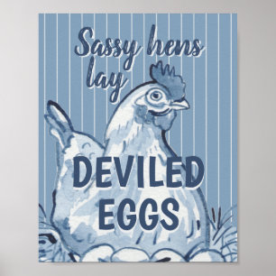 Affiche Les Poules Sassy Possèdent Des Oeufs Dévastés Funn