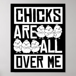 Affiche Les poussins sont partout sur moi Pâques drôle 1
