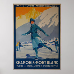 Affiche les premières olympiques d'hiver de 1924
